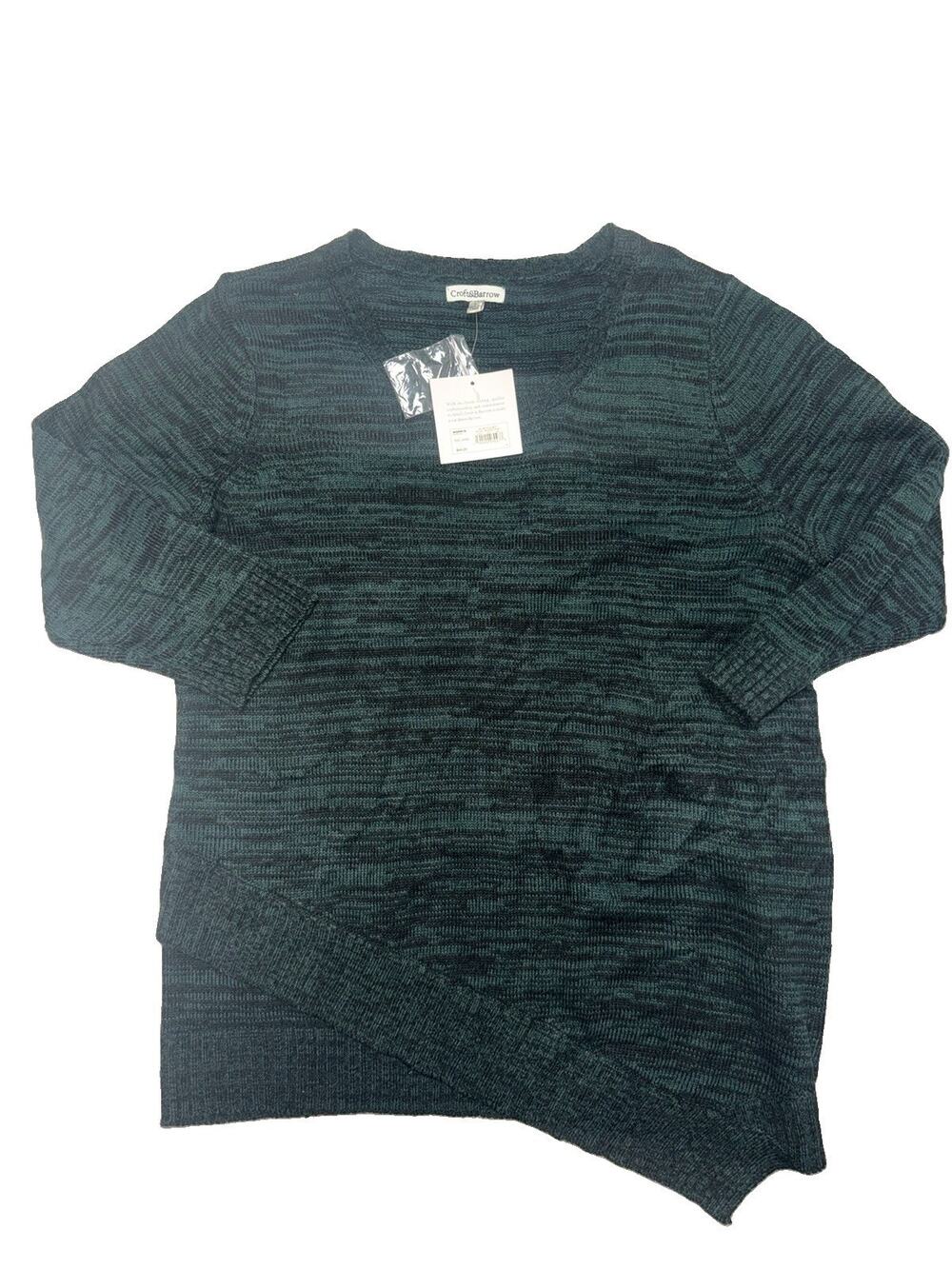 NWT Croft & Barrow Women’s Asymmetrical Hem Sweater Dark Green |LARGE (AR11)